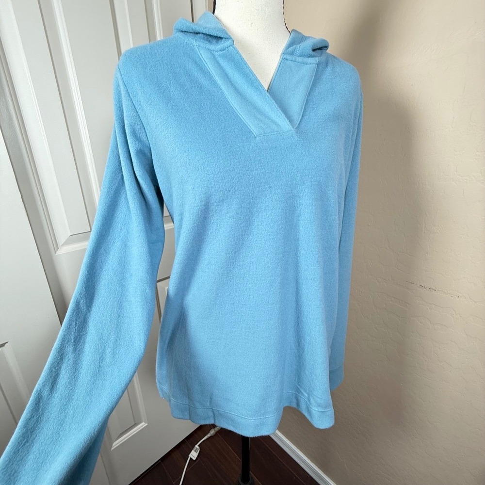 Gaiam Fleece Arsana Hoodie Womens Small Blue New V-Neck Pullover Long Sleeve